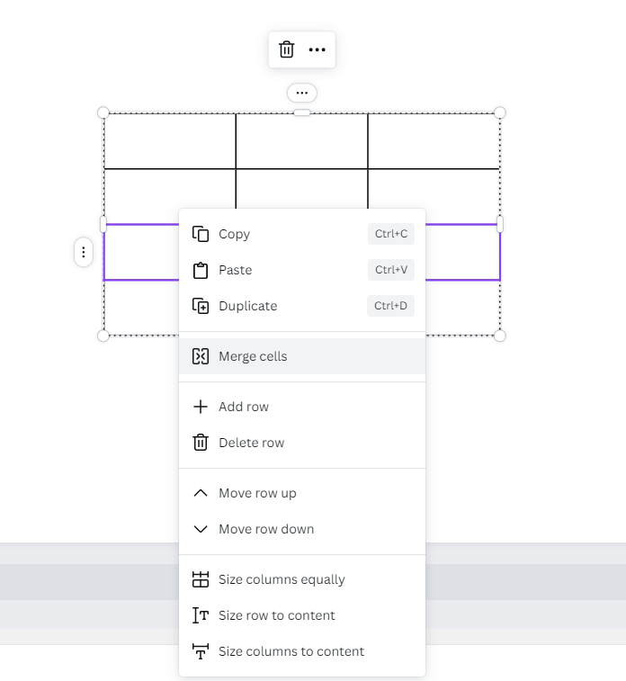 Merge Cells in a Table