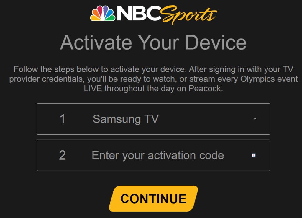 Activate the app with TV provider account