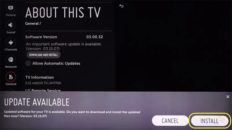 Update the Firmware of your LG TV