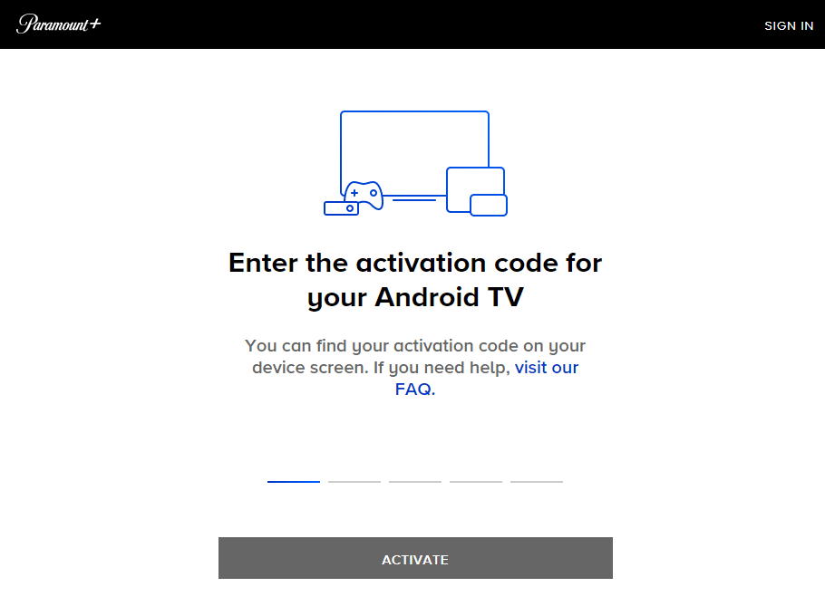 Hit the Activate button on the Paramount+ activate website. 