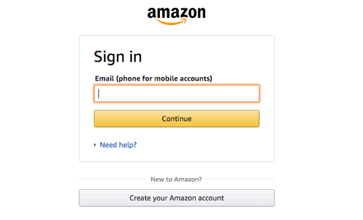 Sign in to your Amazon account 