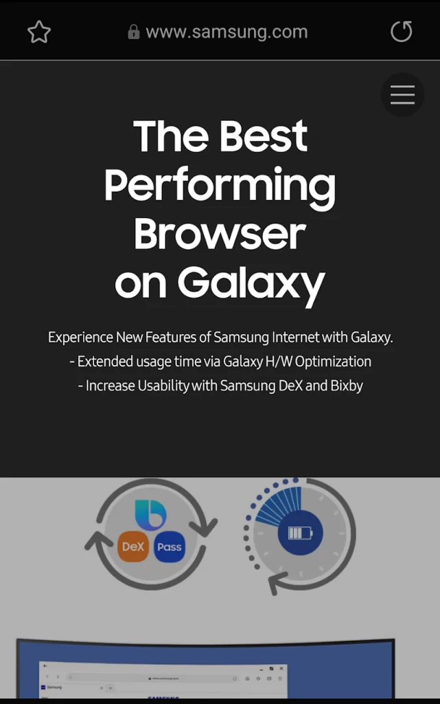 Samsung Internet Dark Mode