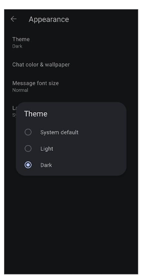 Dark Mode on Signal