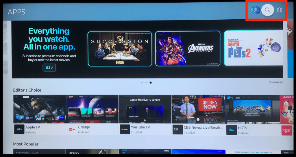 Search for Twitch on Samsung TV