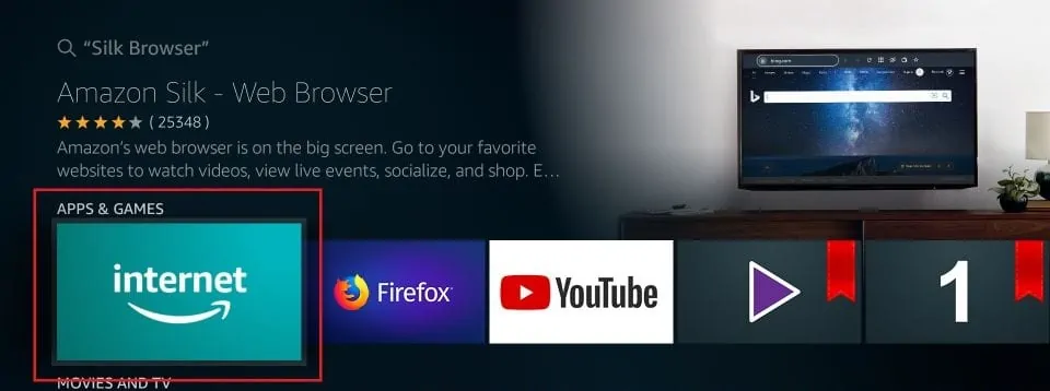 Choose Silk Browser on Firestick