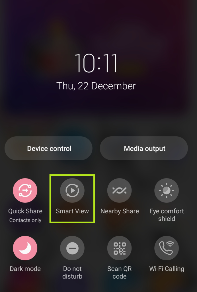 Click on the Cast icon or Smart View option.