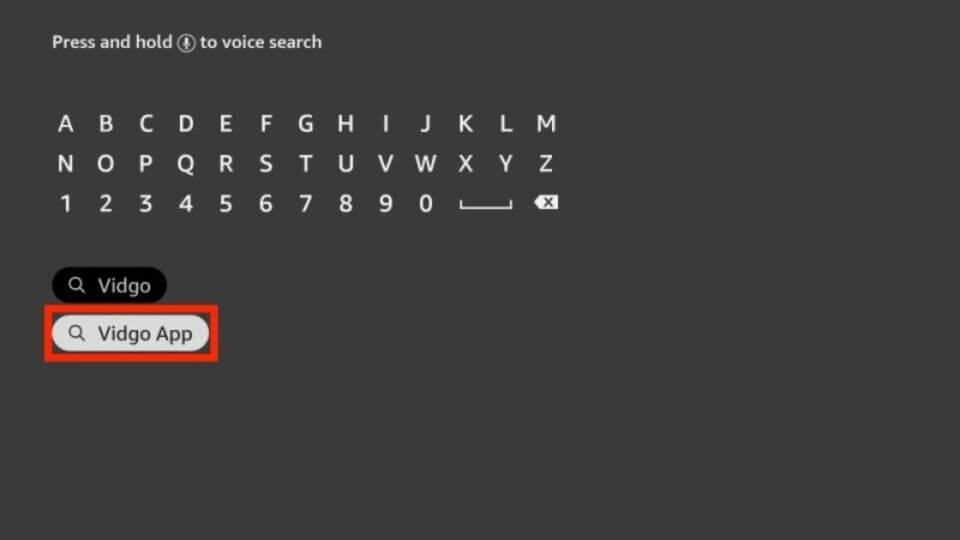 Vidgo on Firestick