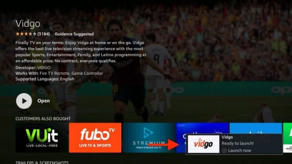 Vidgo on Firestick