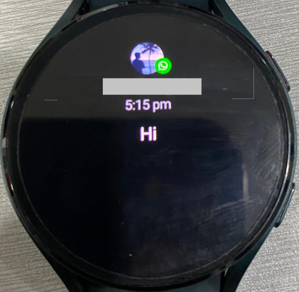 Tap the message to Reply to WhatsApp Messages on Galaxy Watch 5