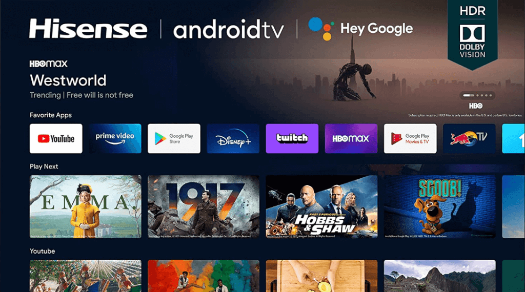 YouTube TV on Hisense Android TV