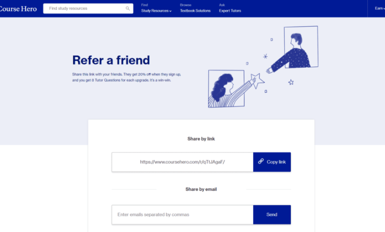 Refer a friend to gain all access of Course Hero