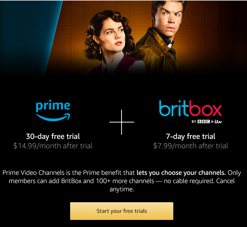 BritBox on Apple TV using Amazon Prime Video