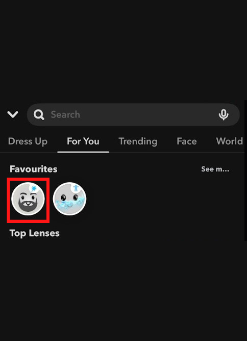 Select Bald Character filter on Snapchat