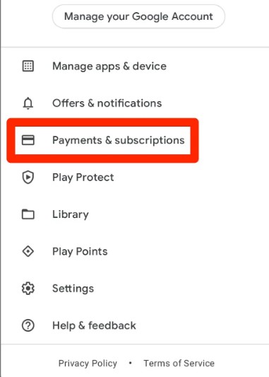 Cancel subscription on Play Store