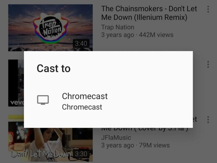 Select the Chromecast Device. 