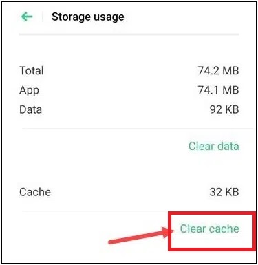 click the Clear Cache option