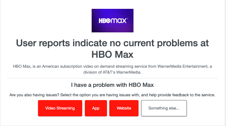 Check HBO Max Server Status