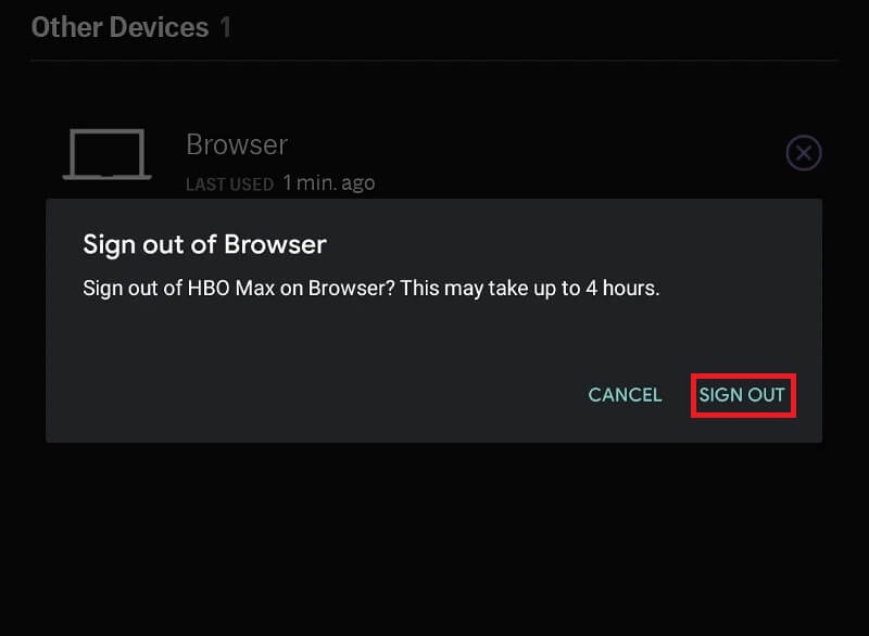 Log Out HBO Max On Web Browser