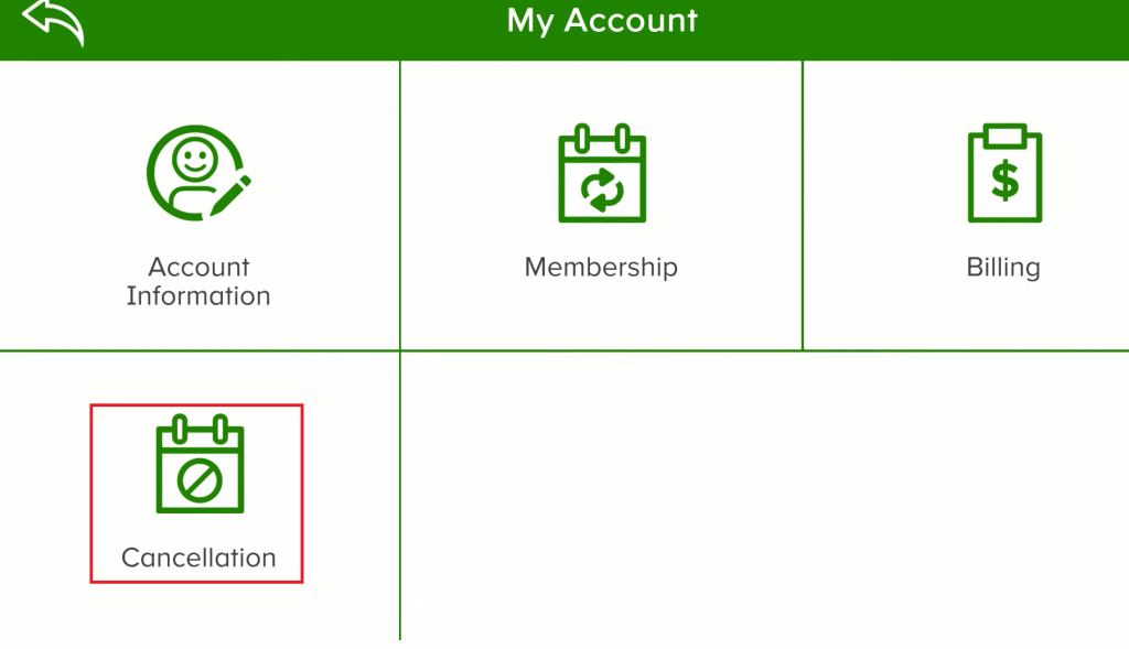 select the Cancellation panel