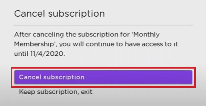  Tap the Cancel Subscription- How to Cancel AMC Plus