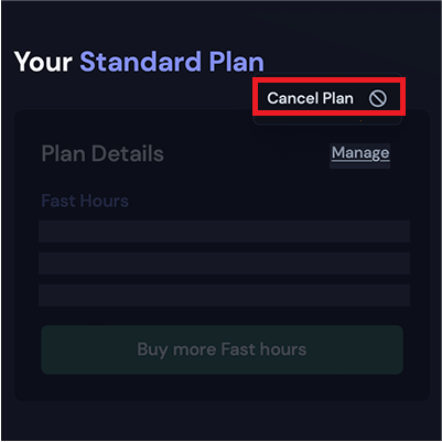 Click the Cancel Plan