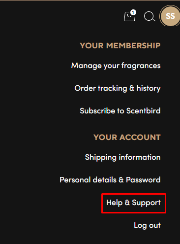 Select the Help & Support option