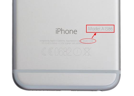  Find Model Number on the back of  iPhone