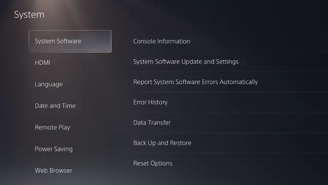 select System Software on the left side.