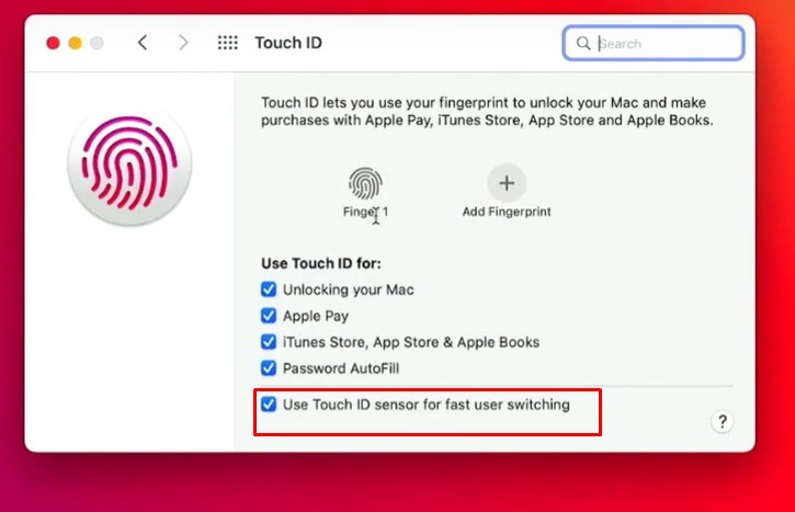 How to Switch Users on Mac using Touch ID