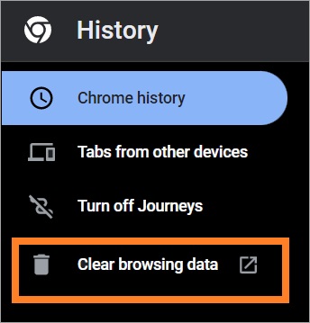  Choose Clear browsing data 