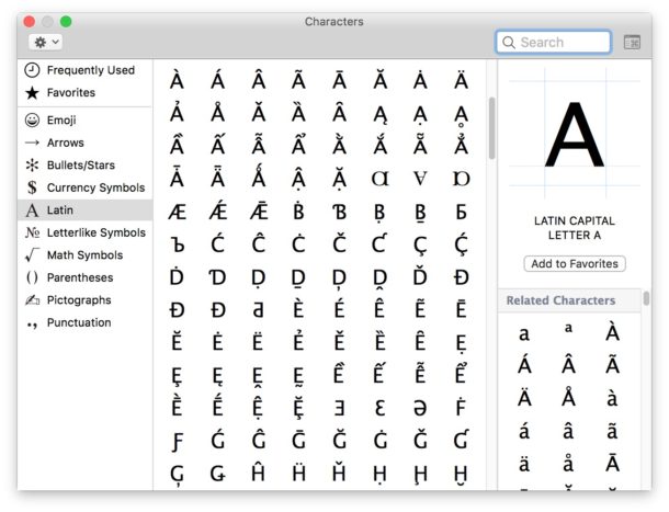 Select Latin and choose your e with Accent