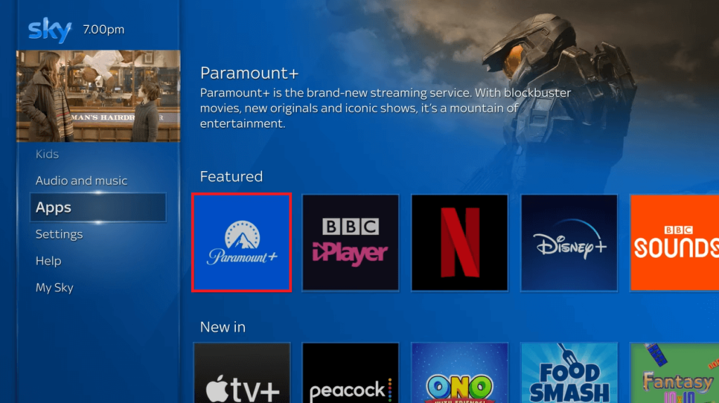  choose the Paramount+ app