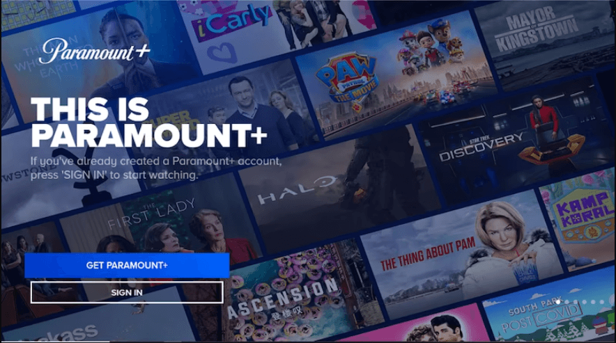 Click on the Get Paramount + button