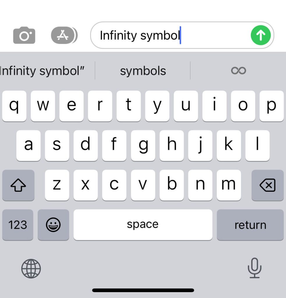 Type Infinity Symbol on iPhone/iPad
