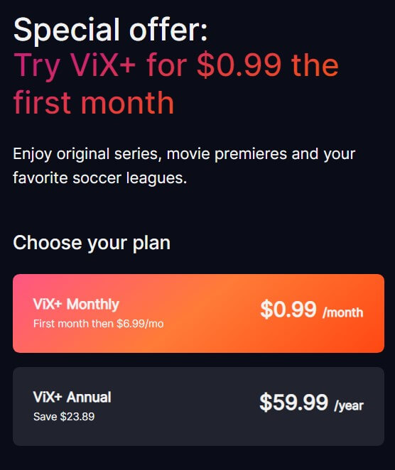 Choose a subscription plan.