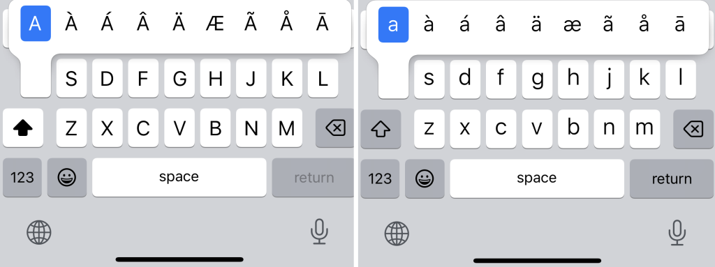 Type A with Accent on iPhone/iPad