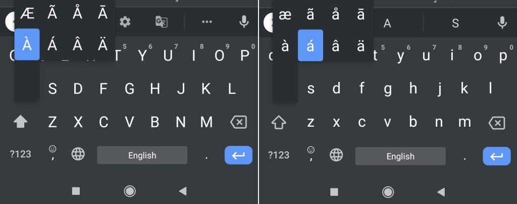 Type A with Accent on Android