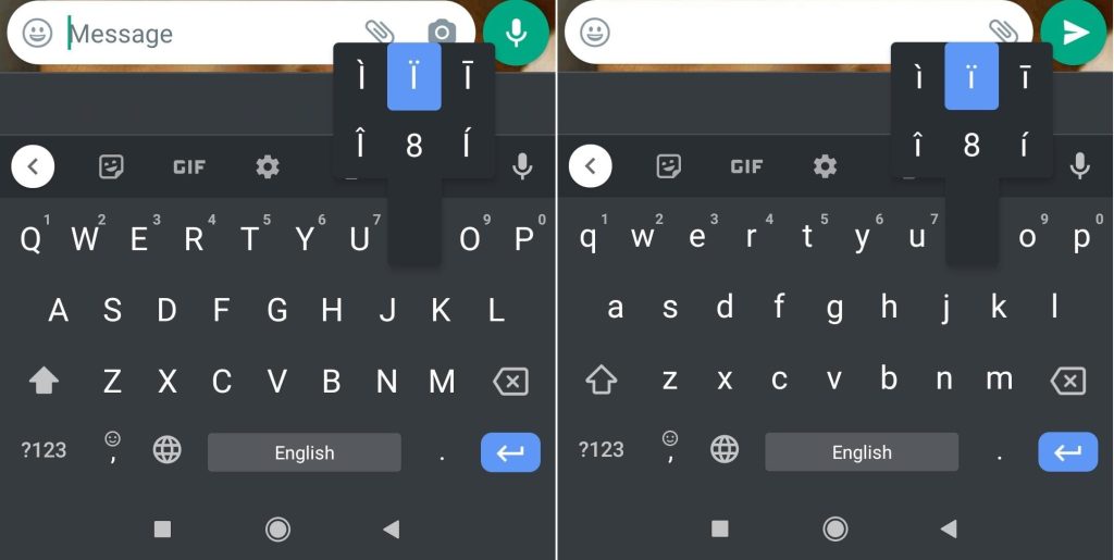 Type i with Accent on Android Keyboard