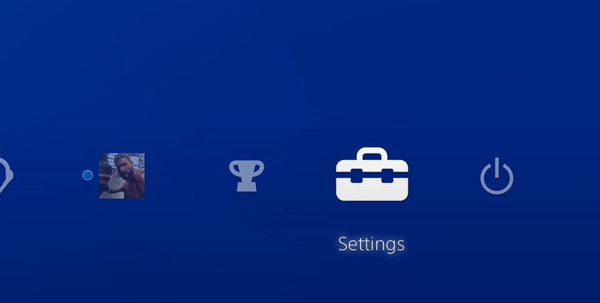 Click on the Settings icon on your PlayStation 4.