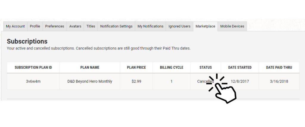 Navigate to Market Place and view Status