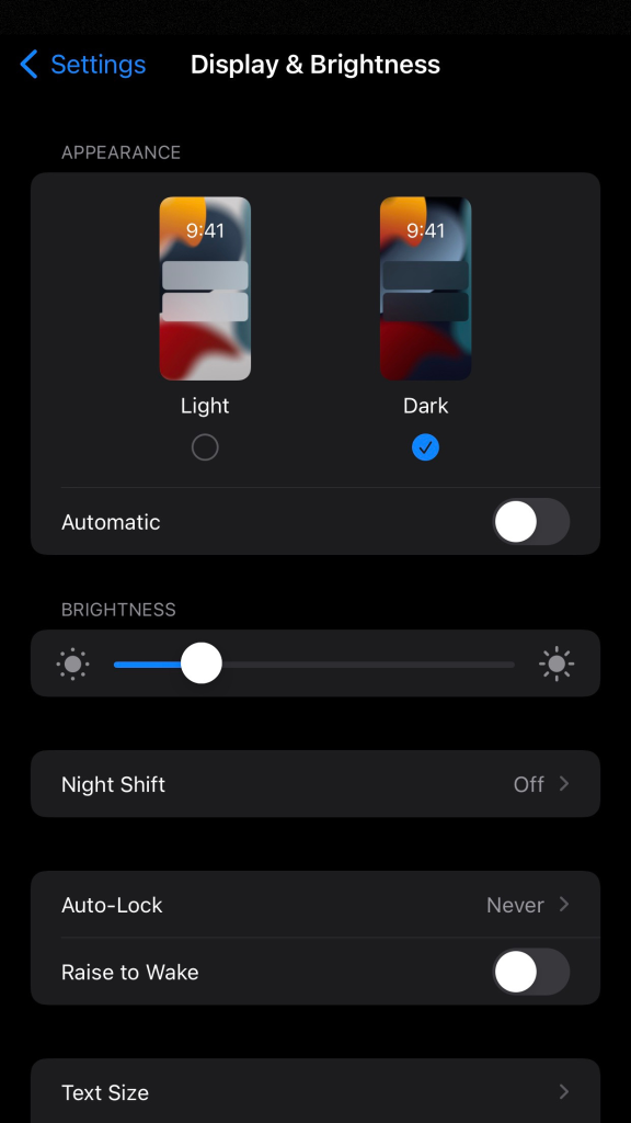 Enable dark option