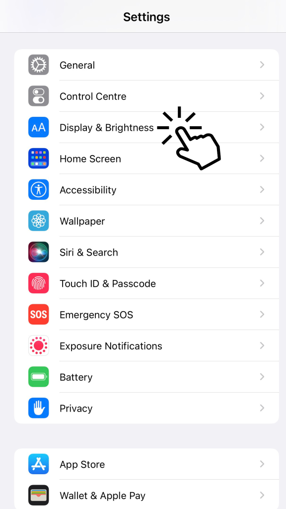 Click Display & Brightness