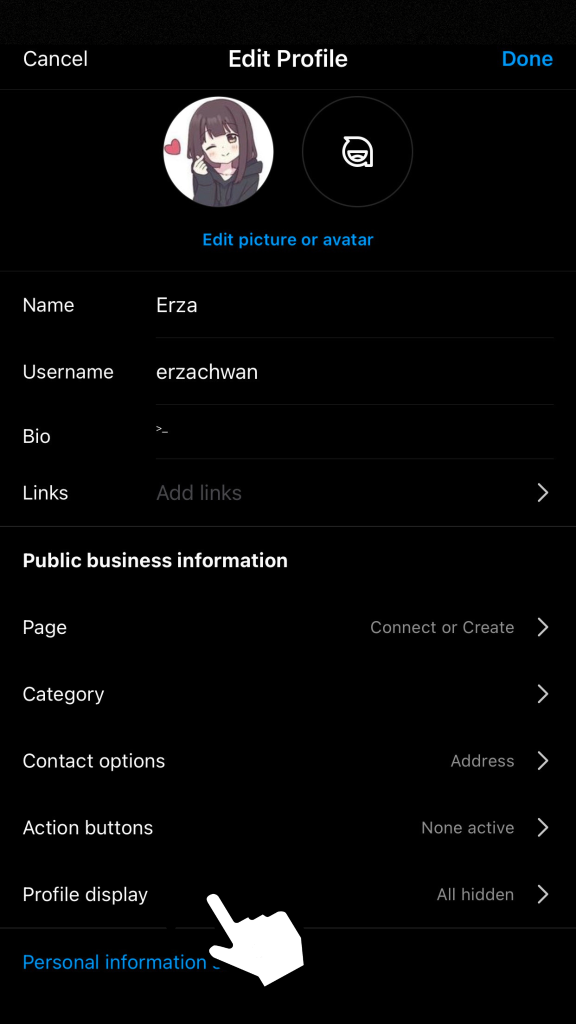 Click Profile Display