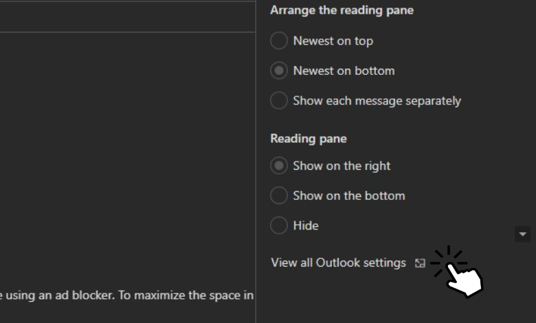 Select View all Outlook settings