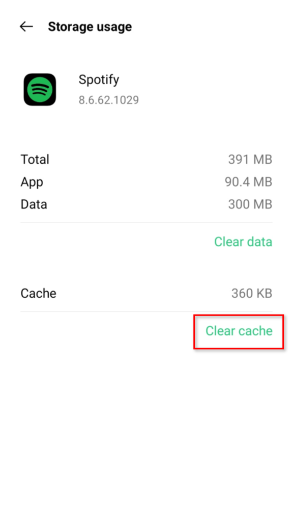 Click Clear cache