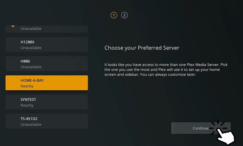 Choose the preferred server