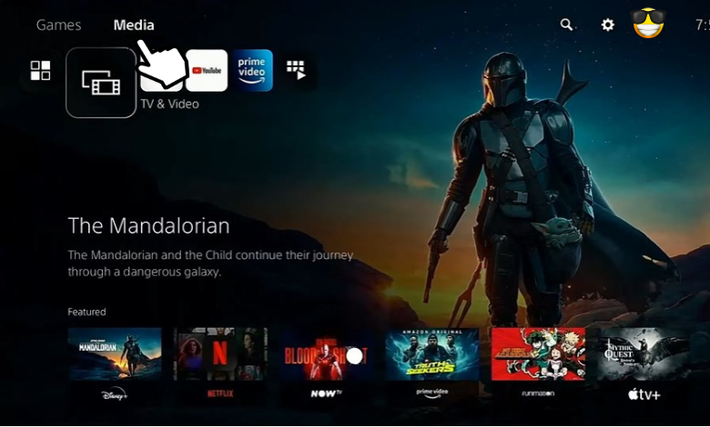 Select Media option to get Plex on PS5 