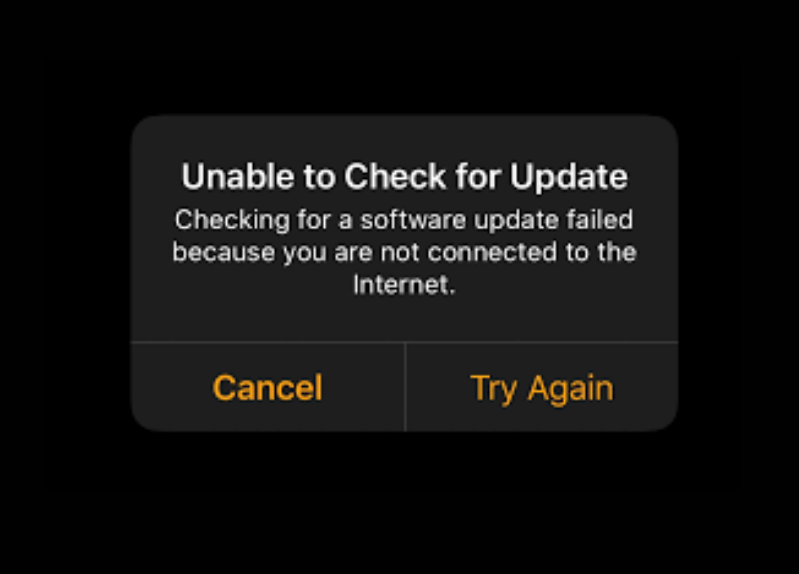 Unable to Check for Update error on Apple Watch