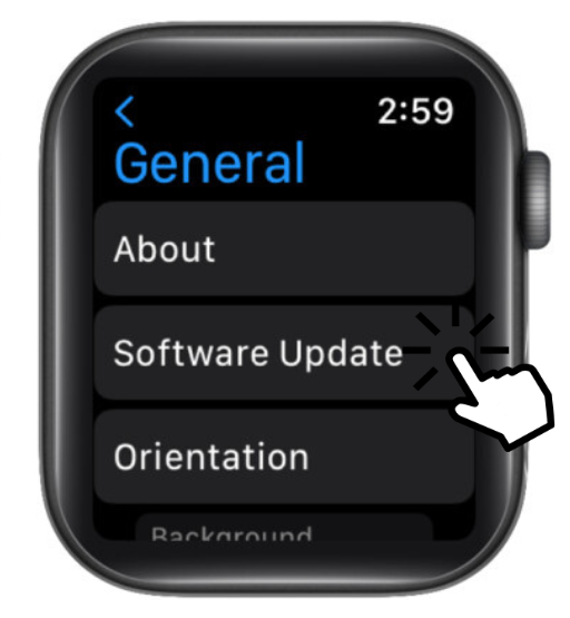 Click Software Update on Apple Watch