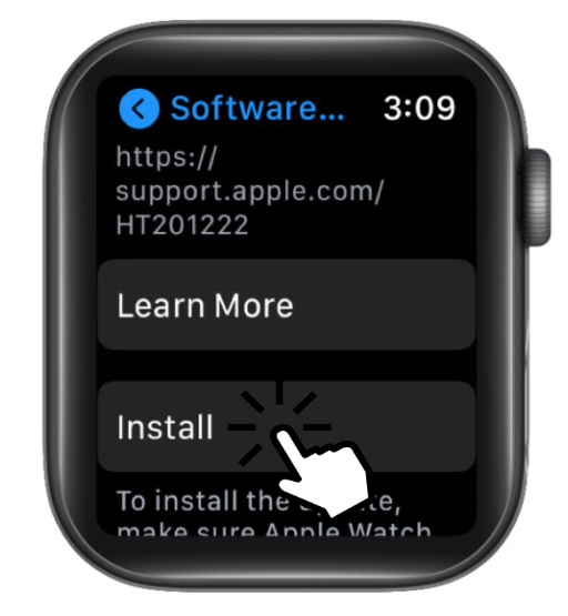 Click Install to update Apple Watch